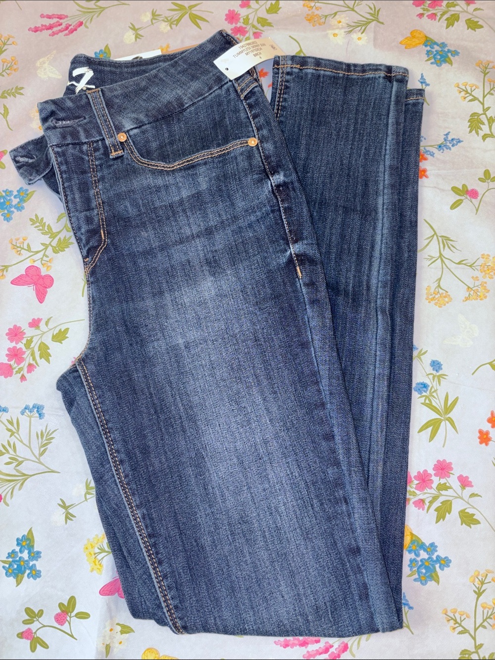 Seven 7 Women’s Tummy Less Skinny Jeans in Dark Blue Wash Size 4 NWT